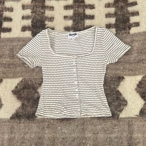 Rouje Paris Eugenie Top in Raye Crème 34